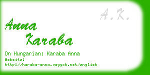 anna karaba business card